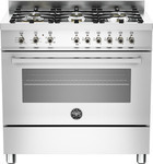 La Germania PRO90 6 HYB X T Inox Κουζίνα Με 6 Εστίες Αερίου & Φούρνο Υβριδικό