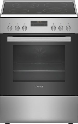 Pitsos PHN039350 κουζίνα με κεραμική εστία inox 7 τρόποι λειτουργίας 66 lt 6 εστιών Εν. κλάση: A