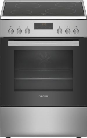 Pitsos PHN039150 κουζίνα με κεραμική 4 εστιών inox 66 lt 7 τρόποι λειτουργίας Εν. κλάση: A