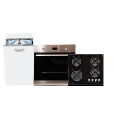 Davoline Set OBL 8000 Inox Φούρνος + GOG 400BL Κεραμική Εστία Γκαζιού + DFI 45/60 A+ Πλυντήριο Πιάτων