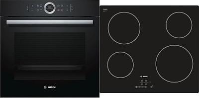 Bosch HBG634BB1 + PKE611B17 Εντοιχιζόμενο Σετ Αυτόνομο Α+ Black