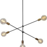 Home Lighting SE 136-5 Cody 77-3535 Μεταλλικό Μαύρο Ε27 83x110cm Φωτιστικό Οροφής