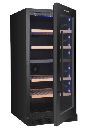 MASTERZEN XPR W120DT Ελεύθερος / Εντοιχιζόμενος Διζωνικός Συντηρητής Κρασιών 120 Φιαλών | Μαύρη Πόρτα