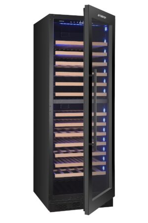 MASTERZEN XPR W180DT Ελεύθερος / Εντοιχιζόμενος Διζωνικός Συντηρητής Κρασιών 154 Φιαλών | Μαύρη Πόρτα