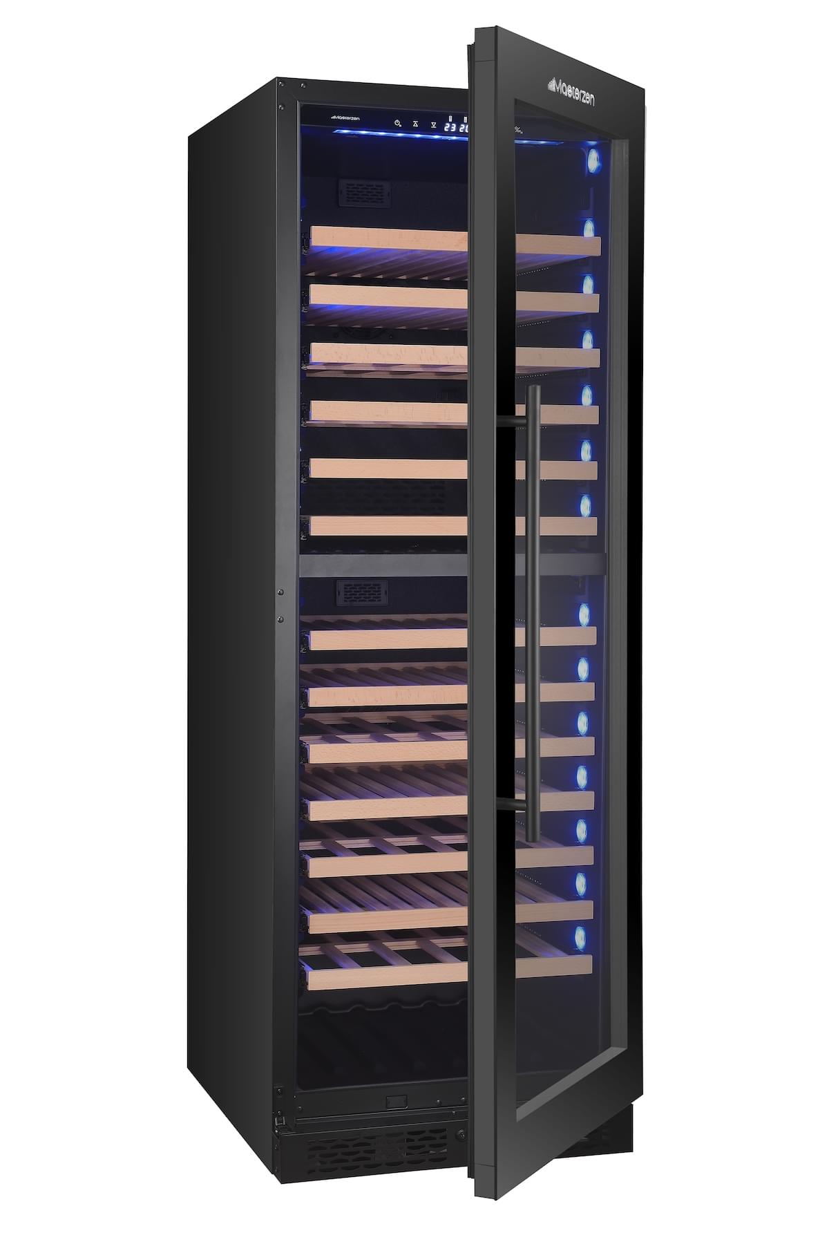 MASTERZEN XPR W180DT Ελεύθερος / Εντοιχιζόμενος Διζωνικός Συντηρητής Κρασιών 154 Φιαλών | Μαύρη Πόρτα