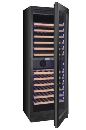 MASTERZEN XPR W122DT Ελεύθερος / Εντοιχιζόμενος Διζωνικός Συντηρητής Κρασιών 108 Φιαλών | Μαύρη Πόρτα