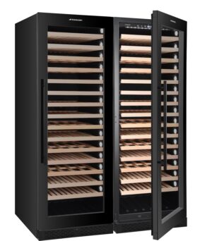 MASTERZEN XPR W330 Ελεύθερος / Εντοιχιζόμενος Διζωνικός Συντηρητής Κρασιών 326 φιαλών | Μαύρη Πόρτα