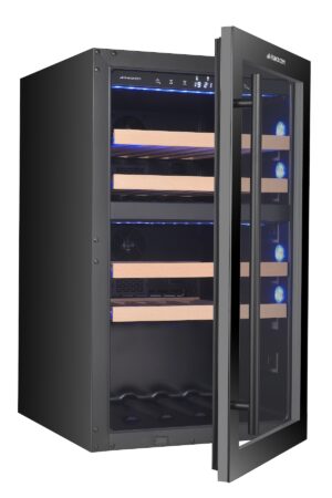 MASTERZEN XPR W40DT Ελεύθερος Διζωνικός Συντηρητής Κρασιών 44 Φιαλών | Μαύρη Πόρτα