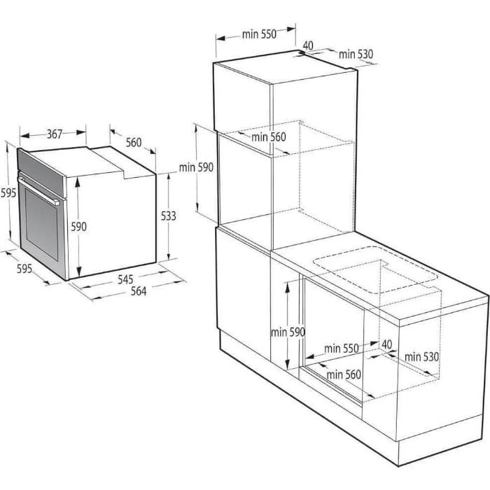 Gorenje BOSX6737E13BG Φούρνος άνω Πάγκου 77lt χωρίς Εστίες Π59.5εκ. - Image 6