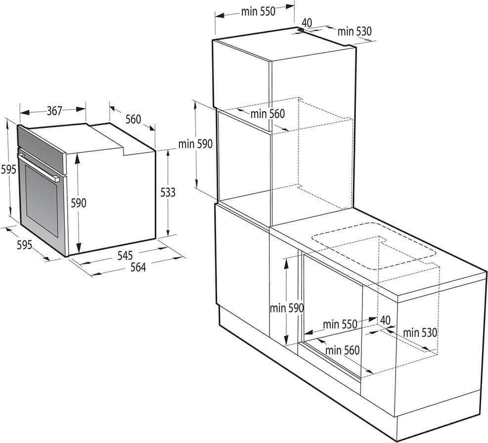 Gorenje BPS6737E14X Φούρνος άνω Πάγκου 77lt - Image 5