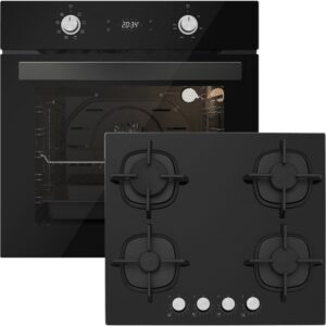 Davoline DSBO 8004 BL + GGDS 400 BL Φούρνος άνω Πάγκου 72lt με Εστίες Υγραερίου Π59.5εκ. Μαύρος