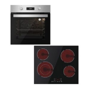 Davoline DSXO8004IX + OBVC605Z Φούρνος 72lt άνω Πάγκου με Εστίες Κεραμικές