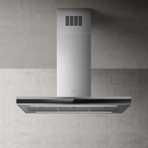 Elica Adele BLIX/A/90 Νησίδα-Οροφής 90cm PRF0167313 Inox-Black Glass ΑΠΟΡΡΟΦΗΤΗΡΑΣ