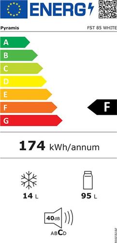 Pyramis FST 85 Μονόπορτο Ψυγείο Λευκό - Image 3