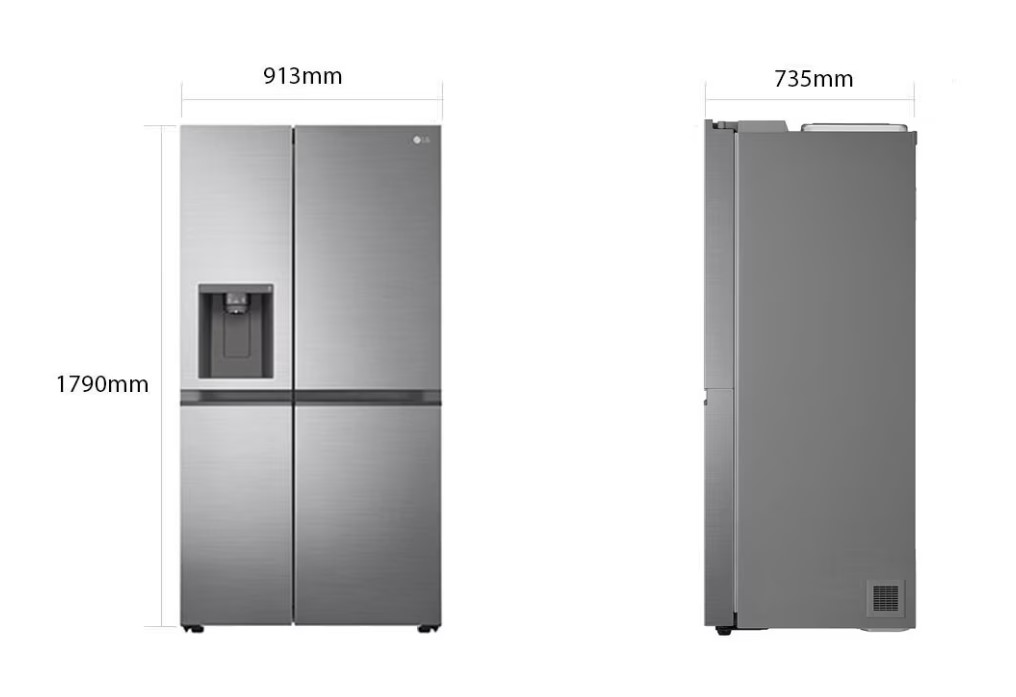 LG Ψυγείο Ντουλάπα GSLV51PZXE Total NoFrost 635Lt Υ179xΠ91.3xΒ73.5εκ. Inox - Image 8