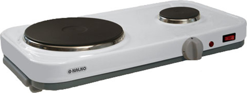 Kalko K6644 Επιτραπέζια Εστία Εμαγιέ Διπλή 1950W, Λευκή