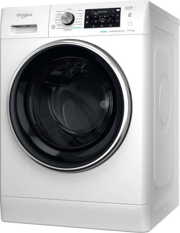 Whirlpool FFWDD 1176258 BCV Πλυντήριο - Στεγνωτήριο 11kg-7kg