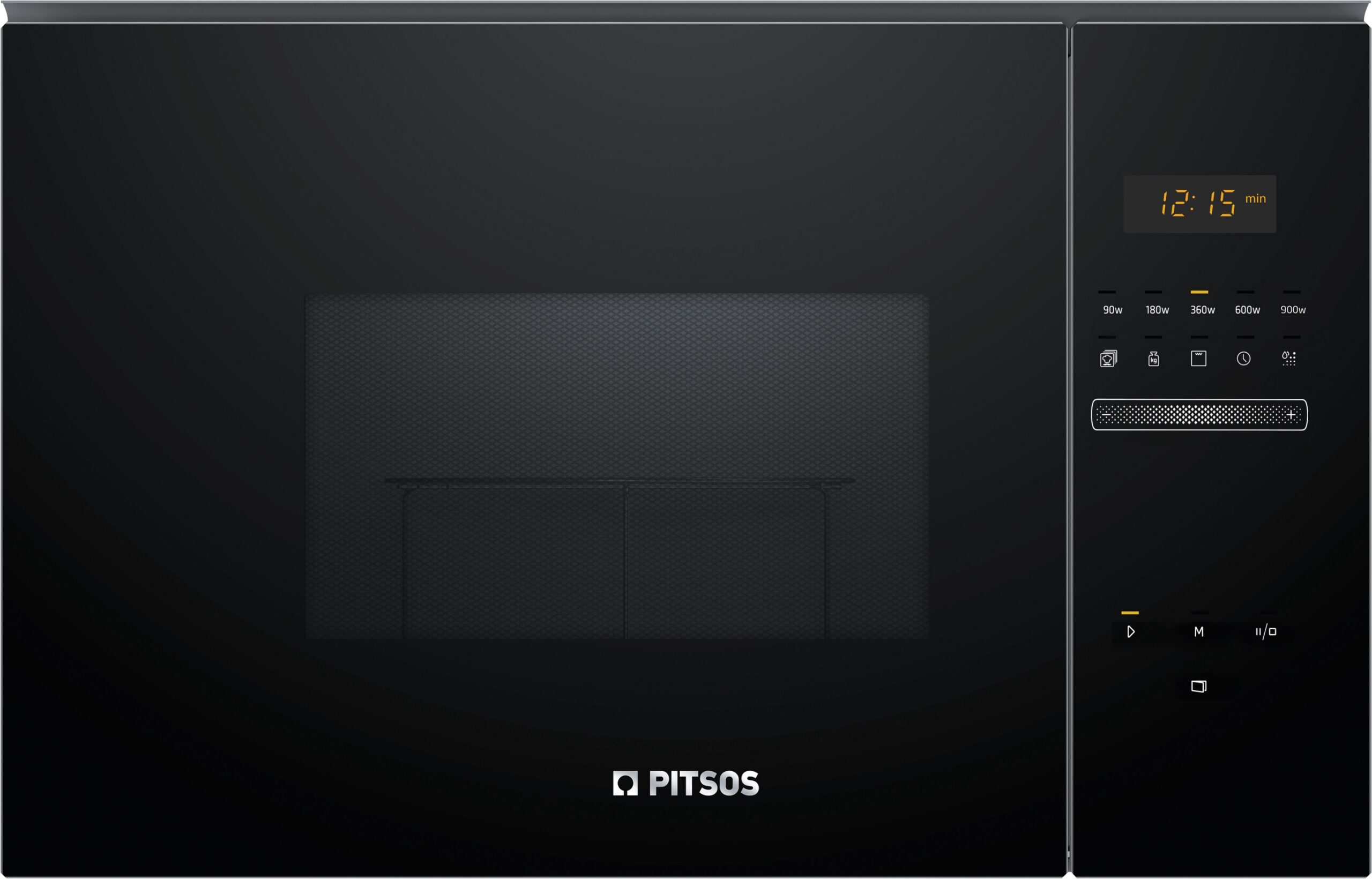 Pitsos PG30W75X2 Εντοιχιζόμενος φούρνος μικροκυμάτων με Grill 25lt Μαύρος