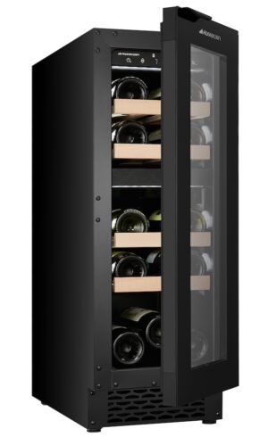 MASTERZEN XPR W20D Ελεύθερος / Εντοιχιζόμενος Διζωνικός Συντηρητής Κρασιών 17 Φιαλών | Μαύρη Πόρτα