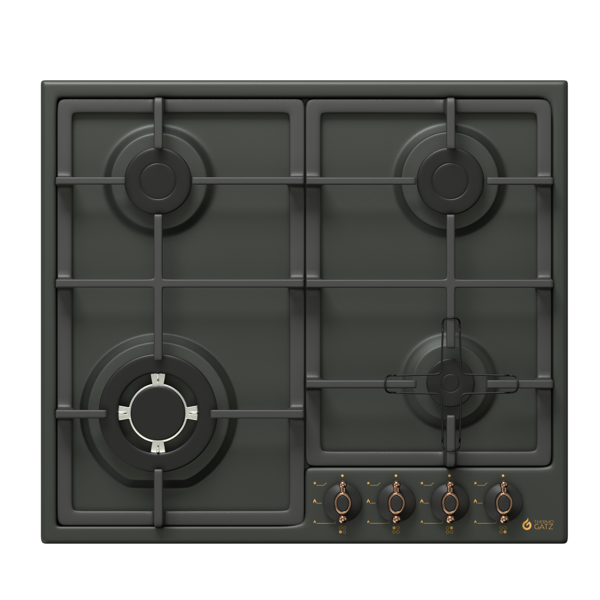 Thermogatz TGS 9511 BL Rustic Εστία Αερίου Αυτόνομη 63.5x61.5εκ, Mαύρη (04.405.124)