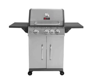 Thermogatz GS GRILL ELITE 3+1 Ψησταριά Υγραερίου Μαντεμένιας Σχάρας 60x42εκ. με 3 Εστίες 9kW και Πλαϊνό Μάτι, Inox (03.313.208)