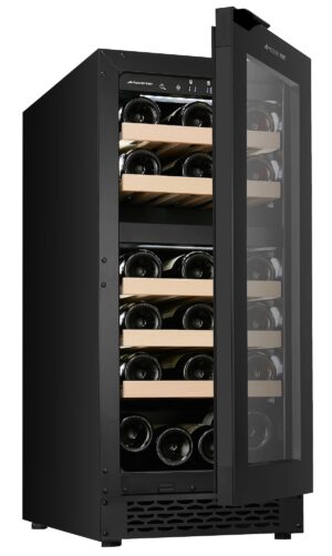 MASTERZEN XPR W35D Ελεύθερος / Εντοιχιζόμενος Διζωνικός Συντηρητής Κρασιών 29 Φιαλών | Μαύρη Πόρτα