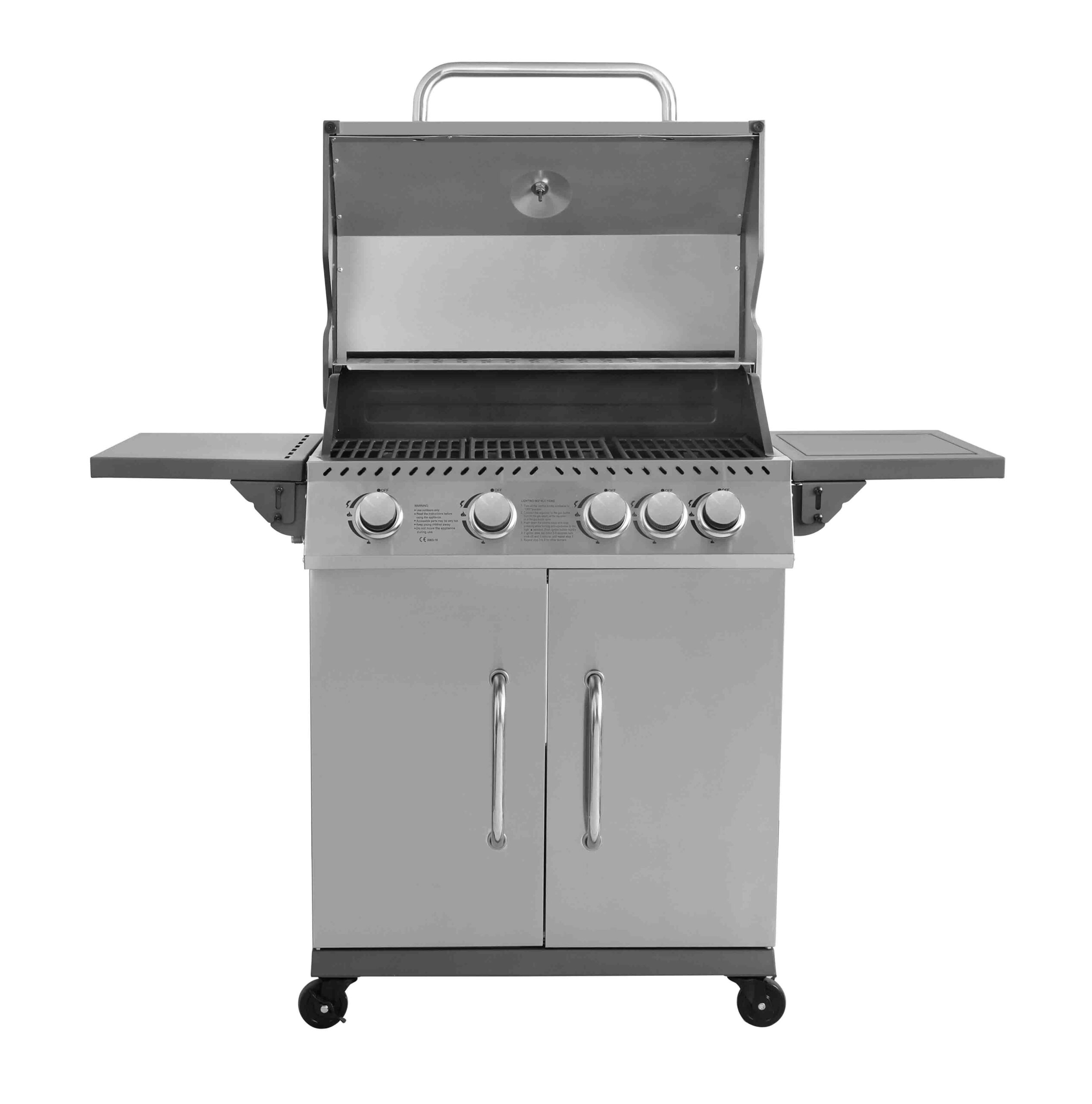 Thermogatz GS GRILL ELITE 4+1 Ψησταριά Υγραερίου Μαντεμένιας Σχάρας 70x42εκ. με 4 Εστίες 14,5 kW Inox (03.313.209)