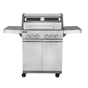 Thermogatz GS GRILL VIEW 4+1+1 Ψησταριά Υγραερίου Μαντεμένιας Σχάρας 70x42εκ. με 5 Εστίες 18kW, Inox (03.313.333)
