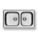 Pyramis Dorian 2B Ένθετος Νεροχύτης Inox Σατινέ Μ86xΠ50cm Inox Αντιστρεφόμενος 107158501