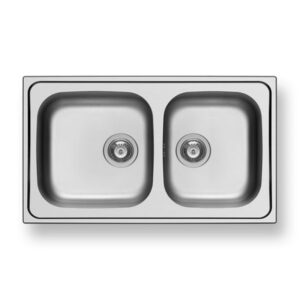 Pyramis Dorian 2B Ένθετος Νεροχύτης Inox Σατινέ Μ86xΠ50cm Inox Αντιστρεφόμενος 107158501