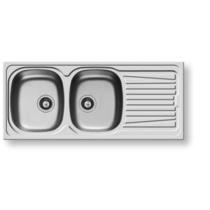 Pyramis Sparta 116x50 2Β 1D Ανοξείδωτος Νεροχύτης Ένθετος Σατινέ 100129901