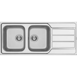 Pyramis Νεροχύτης Ένθετος Σατινέ Αντιστρεφόμενος Athena Extra 2B 1D 116x50 (107163101)