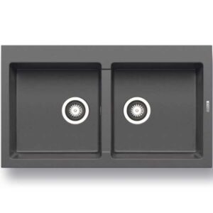 Pyramis Athlos 2B Ένθετος Νεροχύτης από Συνθετικό Γρανίτη 86x50cm Iron Grey 070071711