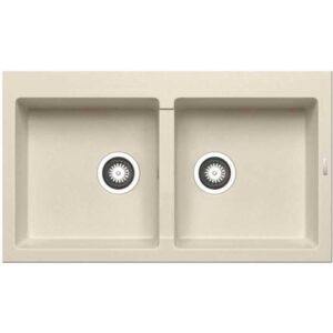 Pyramis Pyragranite Athlos 2B Ένθετος Νεροχύτης από Συνθετικό Γρανίτη Μ86xΠ50cm Ivory 070110711