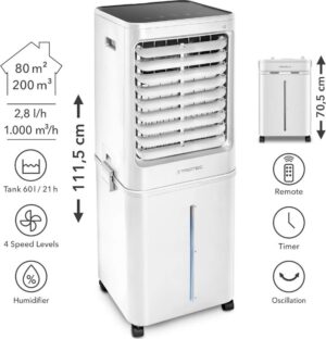 Trotec PAE 81 Air Cooler 125W με Τηλεχειριστήριο