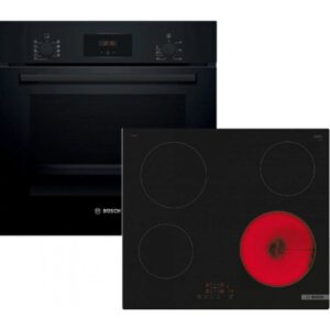 Bosch HBF134EB2 + PKE611BB2E Σετ Εντοιχισμού 66lt με Κεραμικές Εστίες Μαύρο