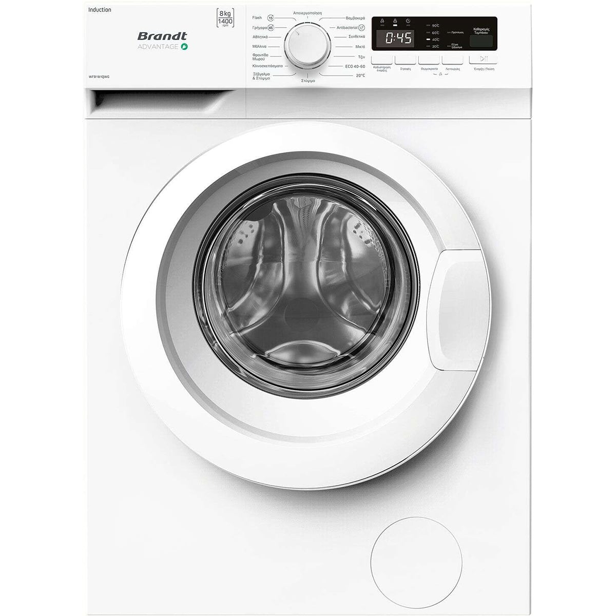 Brandt WFB181QWG Πλυντήριο ρούχων 8kg με ατμό