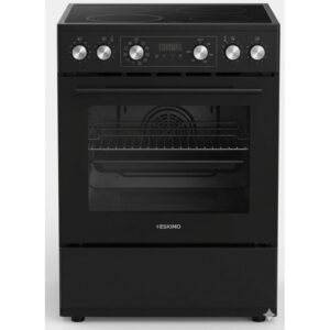 Eskimo ES-VC4034DLXBL Κεραμική μαύρη κουζινα με ρολόι